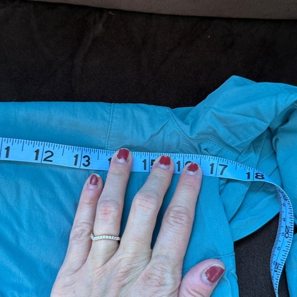 Mountain Hardwear Long Sleeve Top Hooded Quarter Zip Up Blue Green size XS - Picture 8 of 8